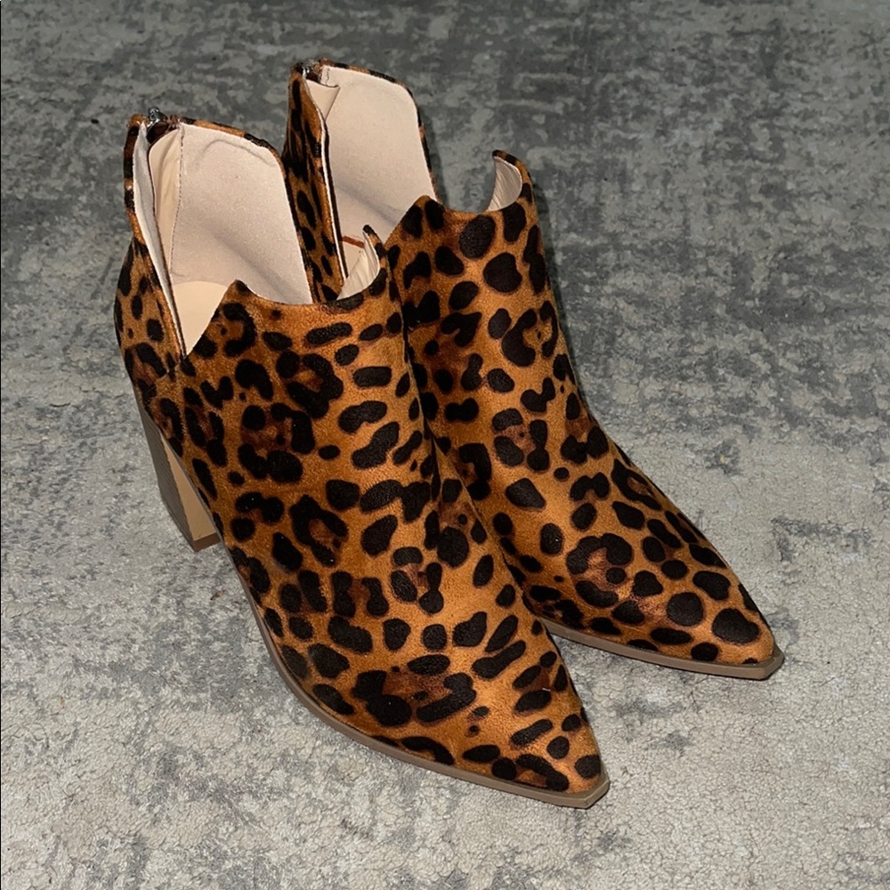 Leopard Print Ankle Boots